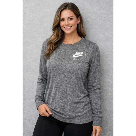 Nike Sportswear Gym Vintage Long Sleeve Shirt Grey AA2015-091 Womens Medium - Picture 1 of 10